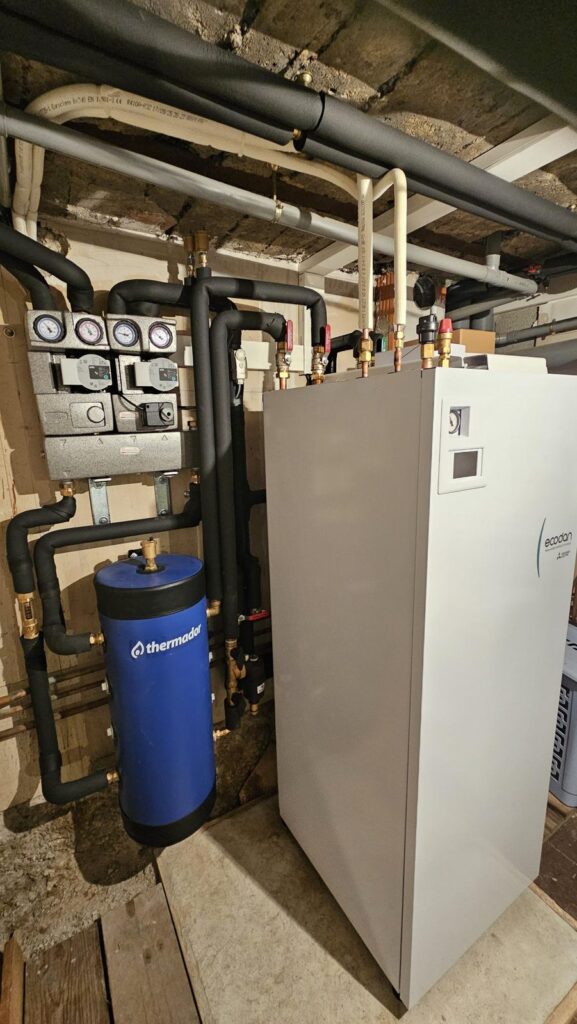 Module hydraulique Mitsubishi Ecodan Duo et kit bi-zone en cave à Sainte-Foy-lès-Lyon, Fontherm